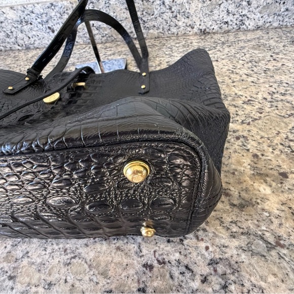 Brahmin Melbourne Collection All Day Large Leather Tote, Embossed Croc Black - Picture 9 of 14